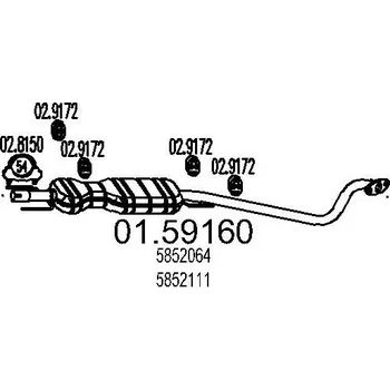 Auto-moto Střední tlumič výfuku MTS 01.59160