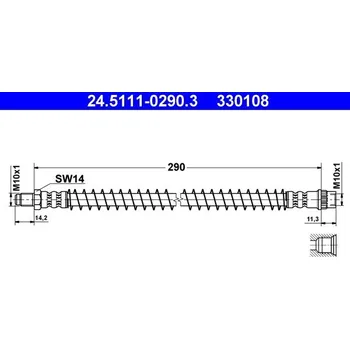 Brzdový systém Brzdová hadice ATE 24.5111-0290.3