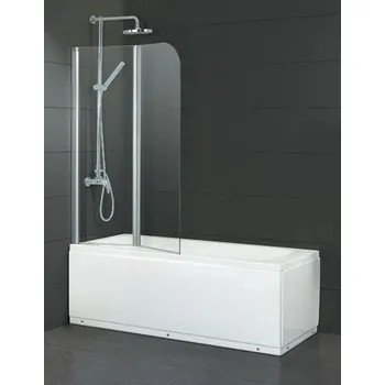 Vanová zástěna ALVOR 100x135 cm (chrom, čiré) BCALVO10CC