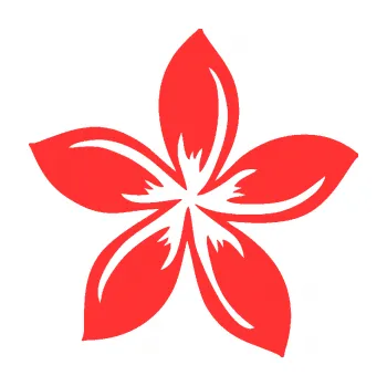 Samolepící dekorace Květina dekor 027 pravá plumérie (02 - světle červená) SAMOLEPKA NA AUTO, NÁLEPKA, FÓLIE, POLEP, TUNING, VLASTNÍ TEXT, TISK, AUTOSAMOLEPKY.cz, POLEPY, OBRÁZEK, LOGO, 3D STICKERS