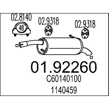 Auto-moto Zadní tlumič výfuku MTS 01.92260