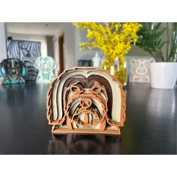 Vsepropejska Mandala Havanský pes dekorace na stůl Barva: Hnědá, Rozměr (cm): 10 x 11,5, Druh: Kartonová