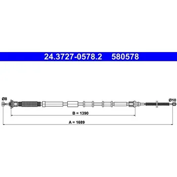 Brzdový systém Tažné lanko, parkovací brzda ATE 24.3727-0578.2