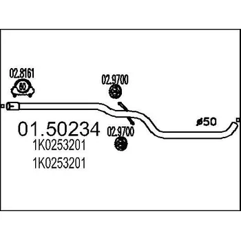 Tlumič výfuku Střední tlumič výfuku MTS 01.50234