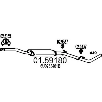 Tlumič výfuku Střední tlumič výfuku MTS 01.59180