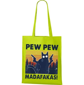 Plátěná taška Pew Pew madafakas!, Barva Limetková, Velikost 40×45 cm, Canvas Nákupní taška Bezvatriko.cz 0793 - modra je