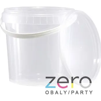 Jednorázové nádobí Vědro PP kulaté s klipem, víčkem a uchem 10 l - transp.