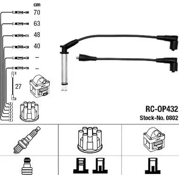 Zapalovací kabel Sada kabelů pro zapalování NGK 0802
