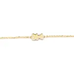 Zlatý náramek Anker s medvídkem se zdobením dvě barvy zlata 1,55g