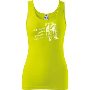Dámské tričko Chci alespoň jednou pracovat s profíkama - Dámské tílko - M ( Limetková )