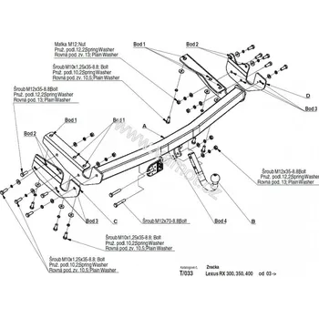 Tažné zařízení Tažné zařízení Lexus RX300, 350, 400 (2003 - 2008) (5878)