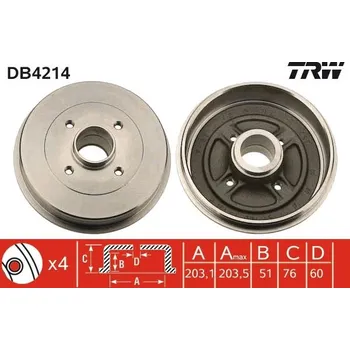 Brzdový buben Brzdový buben TRW DB4214