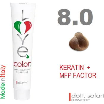 Barva na vlasy Love me Color 8.0 (100ml) - profesionální barva na vlasy s keratinem