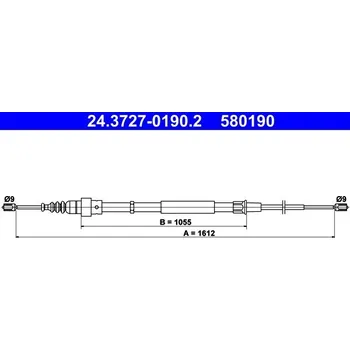 Brzdový systém Tažné lanko, parkovací brzda ATE 24.3727-0190.2