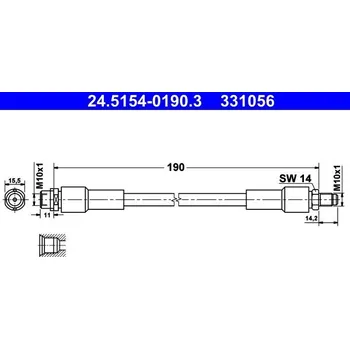 Brzdový systém Brzdová hadice ATE 24.5154-0190.3