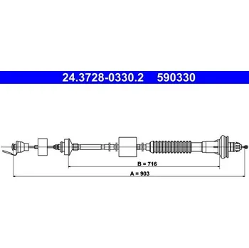 Spojka Tažné lanko, ovládání spojky ATE 24.3728-0330.2