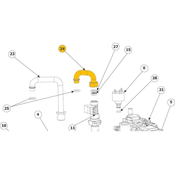 Příslušenství pro ohřívač vody BRANO Trubka D14 vstup TUV; ND 56156