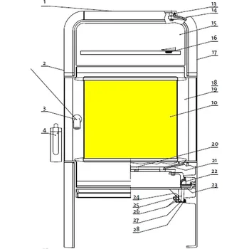 Krbová kamna JOTUL Keramické sklo do kamen F 220 - 4x313x280mm, obloukové