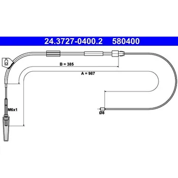 Brzdový systém Tažné lanko, parkovací brzda ATE 24.3727-0400.2