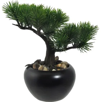 umělá květina Umělá bonsaj Borovice v květináči zelená, 19 cm