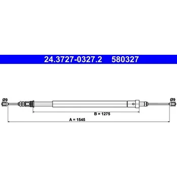 Brzdový systém Tažné lanko, parkovací brzda ATE 24.3727-0327.2