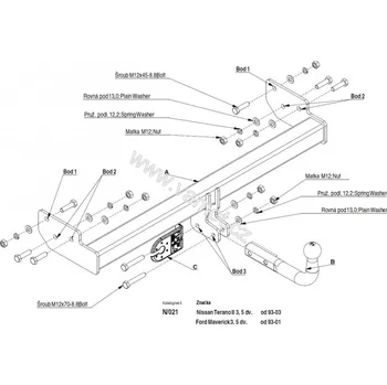 Tažné zařízení Tažné zařízení Ford Maverick 3/5dv. (1993 - 2001) (5034)