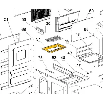 Krbová kamna NORDICA Sedlo roštu pro sporák (vnější rošt); ND 1030159