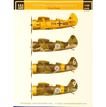Plastikový model S.B.S model 1/48 Decal I-153 Chaika Finnish Airforce Vol.II