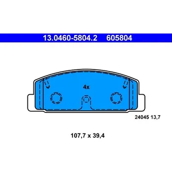 Auto-moto Sada brzdových destiček, kotoučová brzda ATE 13.0460-5804.2