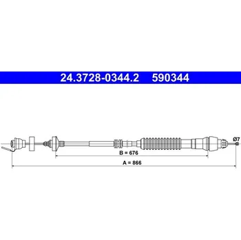 Spojka Tažné lanko, ovládání spojky ATE 24.3728-0344.2