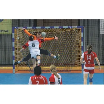 Síť k brance Branková síť na házenou PP 3,5 mm, plástvová oka, bílá, hloubka 0,8 x 1,0 m