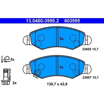 Brzdová destička Sada brzdových destiček, kotoučová brzda ATE 13.0460-3995.2