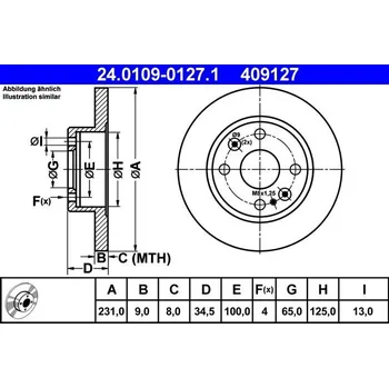 Brzdový kotouč Brzdový kotouč ATE 24.0109-0127.1
