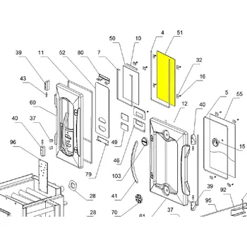 Krbová kamna Náhradní sklo do kamen NORDICA Thermo Suprema Compact D.S.A. - levé, k topeništi.