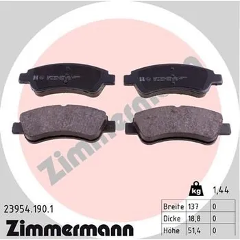 Brzdová destička Sada brzdových destiček, kotoučová brzda ZIMMERMANN 23954.190.1