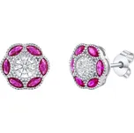 Stříbrné náušnice pecky květinky Serena s Brilliance Zirconia dámské i dětské MW02791E