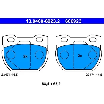 Brzdová destička Sada brzdových destiček, kotoučová brzda ATE 13.0460-6923.2