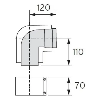 Kouřovod Koleno 87° Ø 80/125mm, PP, odkouření pro Kondenzační kotle
