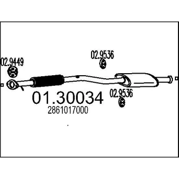 Auto-moto Přední tlumič výfuku MTS 01.30034