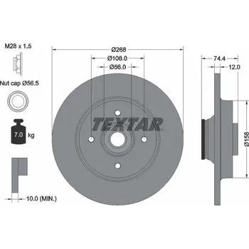 Brzdový kotouč Brzdový kotouč TEXTAR 92168703