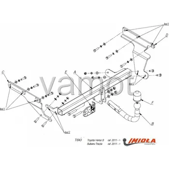 Tažné zařízení Tažné zařízení Toyota Verso S (2010 - 2016) (6860)