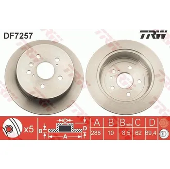 Brzdový kotouč Brzdový kotouč TRW DF7257