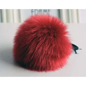 Souprava šperků Jewelry Gumička s chlupatou koulí - Bordó