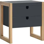 Noční stolek Derrick antracit (Stolek z masivu + MDF)