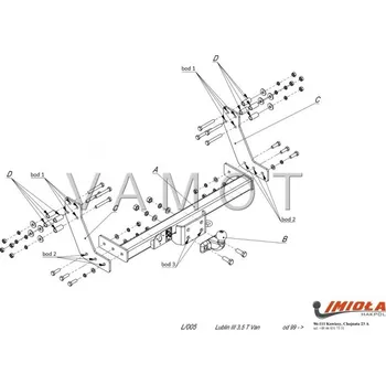 Tažné zařízení Tažné zařízení Lublin III 3,5 t VAN (1999 a novější) (5150)