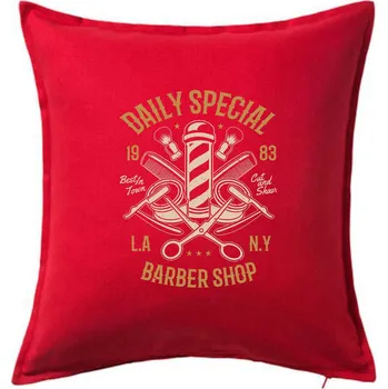 Polštář Daily Special Barber Shop - Polštář 50x50 - 50x50 - Včetně výplně ( Červená )