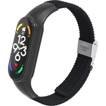 eses Nylonový řemínek se silikonovým lůžkem pro Xiaomi Smart Band 7 - Černý