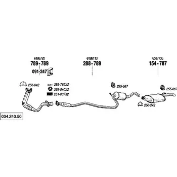 Zadní díl výfuku zadní tlumič výfuku Polmostrow 154787P, náhrada za Bosal 154-787