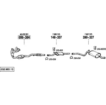 Zadní díl výfuku zadní tlumič výfuku Polmostrow 280327P, náhrada za Bosal 280-327