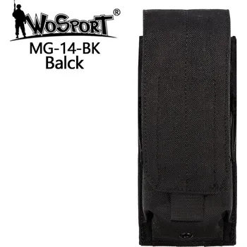 Airsoft Wosport Sumka Single MOLLE na zásobník M4/M16 s chlopní - černá